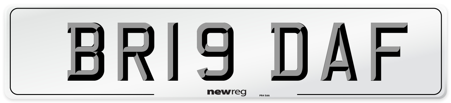 BR19 DAF Number Plate from New Reg